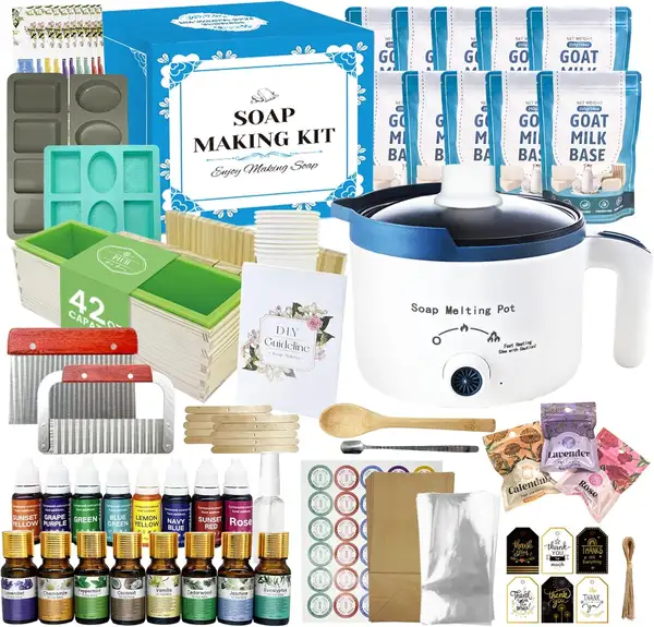 Deluxe goat milk soap making kit with supplies