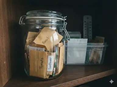 Storing seeds in cool dry location for long-term viability